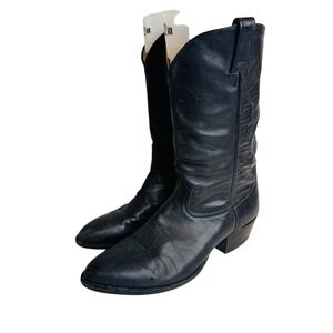 Mens Black‎ Leather Cowboy Western Boots Tony Lama 12 B Rodeo Pointed Toe Texas